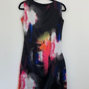 Splash artsy multi-colored shift dress